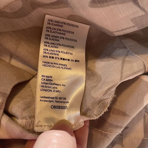 Anthropologie Wide Leg Linen Blend Jumpsuit Beige - Picture 7 of 8